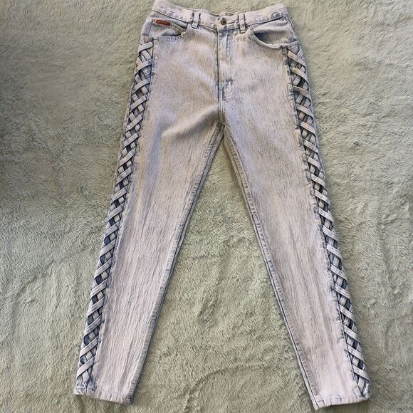 Anti Basic Daily Vintage Women’s Juniors Jeans Hi Rise Acid Wash 28x28 - Picture 3 of 11